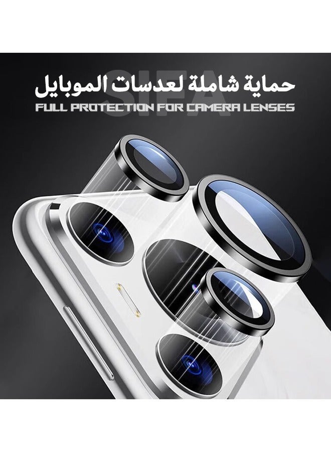 Huawei Pura 70 (Not for Pura 70 Pro) Camera Lens Protector, HD 9H Tempered Glass Camera Screen Protector, Metal Ring Lens Cover for HUAWEI Pura 70, 1 Set  (Installation Tray Alignment Kit, Black) - Image 3