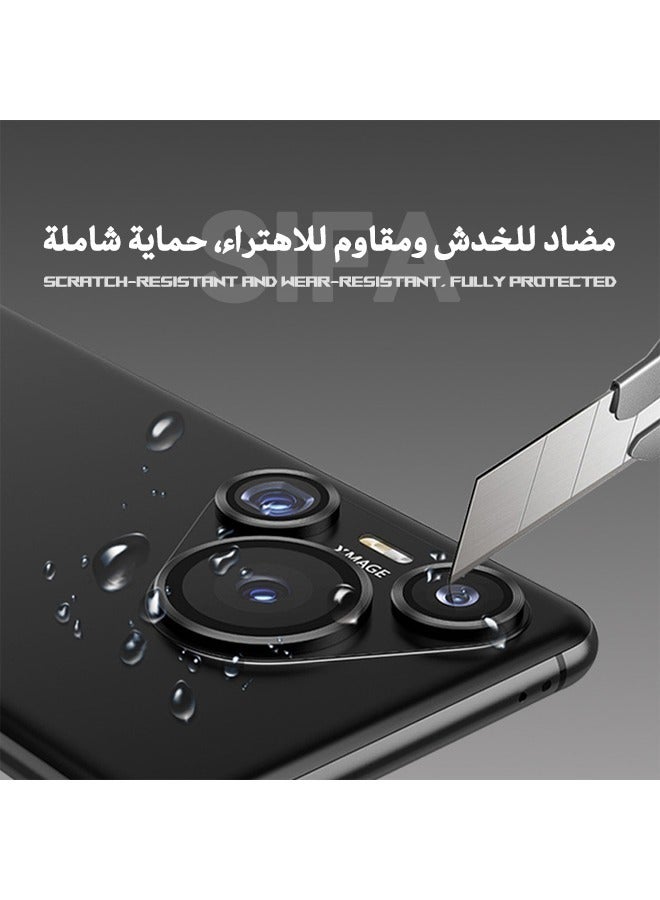 Huawei Pura 70 (Not for Pura 70 Pro) Camera Lens Protector, HD 9H Tempered Glass Camera Screen Protector, Metal Ring Lens Cover for HUAWEI Pura 70, 1 Set  (Installation Tray Alignment Kit, Black) - Image 5