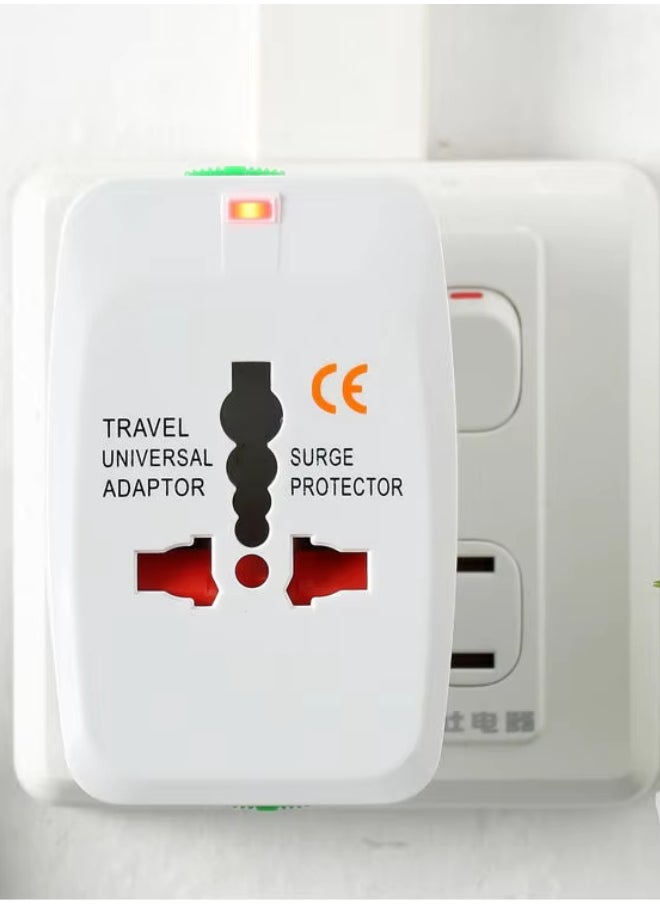 Outdoor.Market Universal Travel Adapter with 2 USB & 1 Type-C Port | All-in-One Global Plug for AE/EU/UK/US/AU | Compact Charger for iPhone, Samsung, Tablets – White  - Image 5