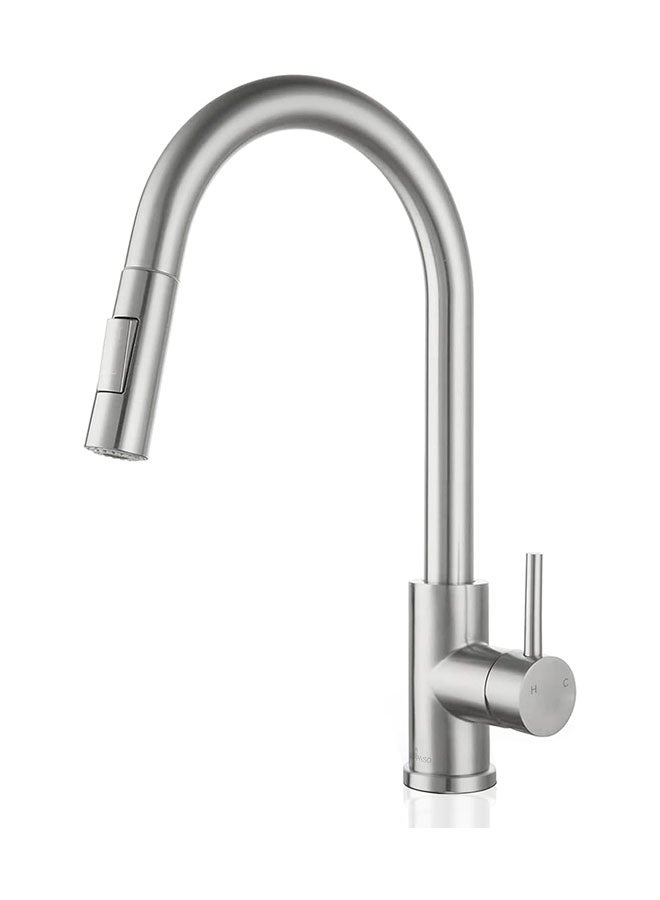 Kitchen Faucet with Pull-Out with 2 Spout Modes,  Brushed Nickel Stainless Steel, Stainless Steel Single Handle, High Arc Kitchen Faucet for Kitchen Sink/ Laundry Room （70cm brushed water pipe） - Image 1