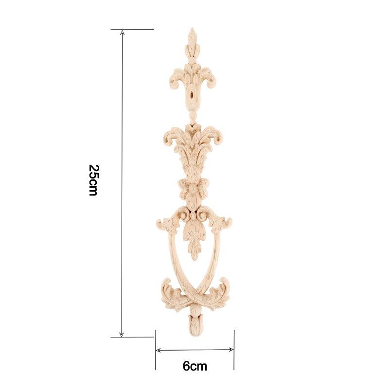 موكسام Muxsam Long Frame Onlays heallays wood منحوتة شارات منحوتة 4 عبوات غير مسبقة النحت الخشبي لمرآة الحائط مرآة خزانة خزانة خزانة خزانة خزانة 25x6 سم/9.84 "" x2.36 "" - Image 1