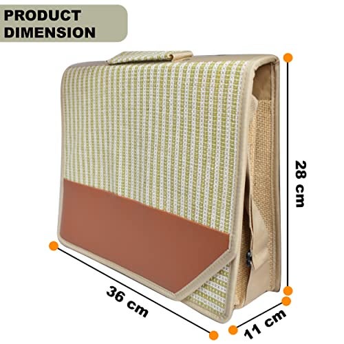 Shuban Eco-Friendly Jute Bag File Folder for Certificates, Important Documents,Office Legal Size Documents for Meetings, Business Events, Conference and Presentation (Style -1) - Image 3