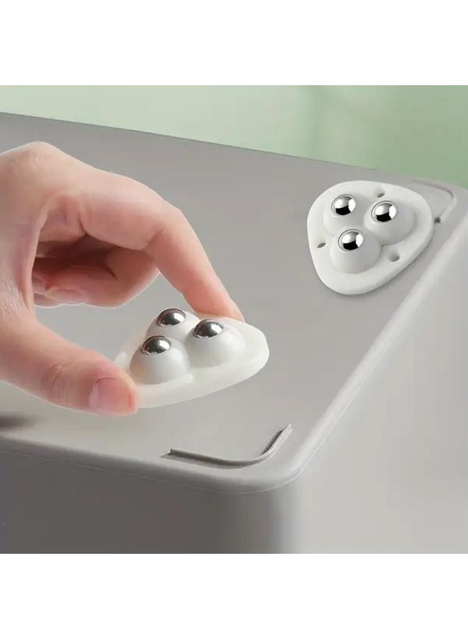 عجلات ثقيلة بيضاء متينة دوارة 360 درجة ذاتية اللصق من الفولاذ المقاوم للصدأ للأثاث - Image 2