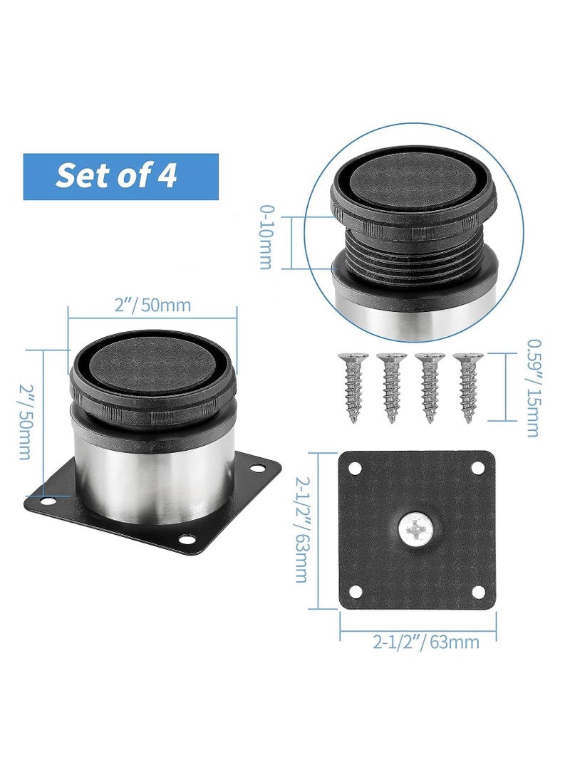 Generic Furniture Legs, 4 Pack Stainless Steel Furniture Legs with Screws, 5 cm Adjustable Furniture Cabinet Round Metal Legs, Adjustable Furniture Feet for TV Stand, Sofa, Cabinet - Image 5