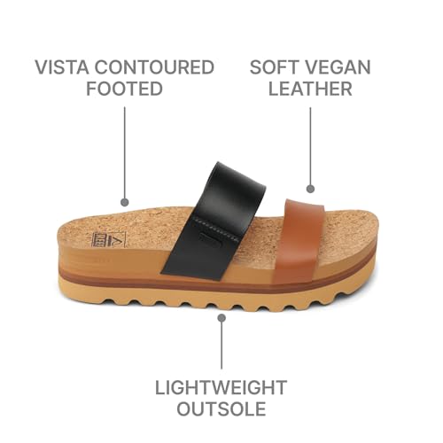 Reef Cushion Vista Hi Womens Platform Fashion Sandal, Arch Support, Ultra Soft Cushion Footbed, Black Duo, 10 - Image 5