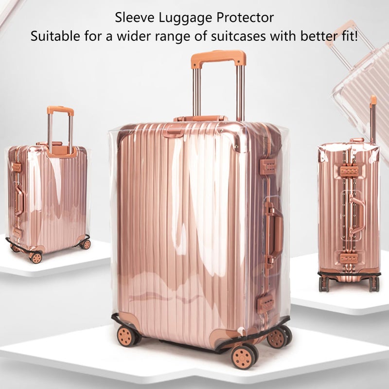 Veki Clear Suitcase Cover PVC Protector, Waterproof Transparent Luggage Cover Protective Bag, for Plastic Trolley Case Cover Protect Suitcases from Scratch (Full enclosure 30inch) - Image 2