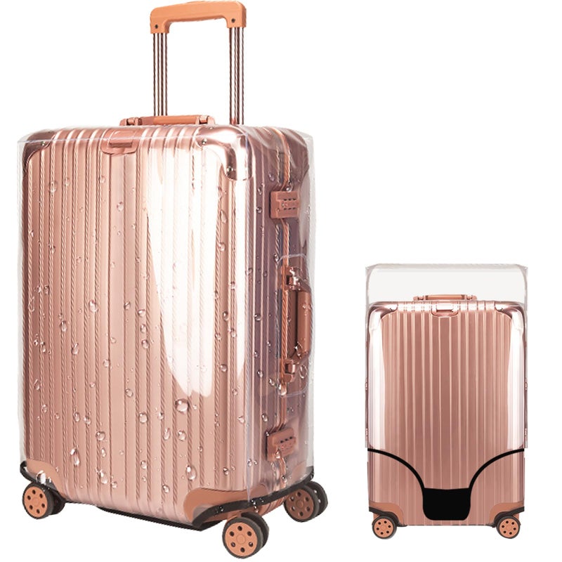 Veki Clear Suitcase Cover PVC Protector, Waterproof Transparent Luggage Cover Protective Bag, for Plastic Trolley Case Cover Protect Suitcases from Scratch (Full enclosure 30inch) - Image 1