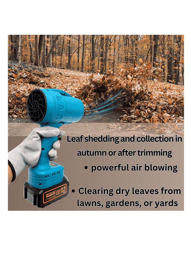 بوناي منفاخ أوراق بوناي جيت دراي 88 فولت لاسلكي مع بطاريتين وشاحن، منفاخ هواء كهربائي ثنائي السرعة للغبار والأوراق وتجفيف السيارات وتنظيف الأماكن الخارجية والمرآب، منفاخ هواء توربو - BN-HK59 - Image 3