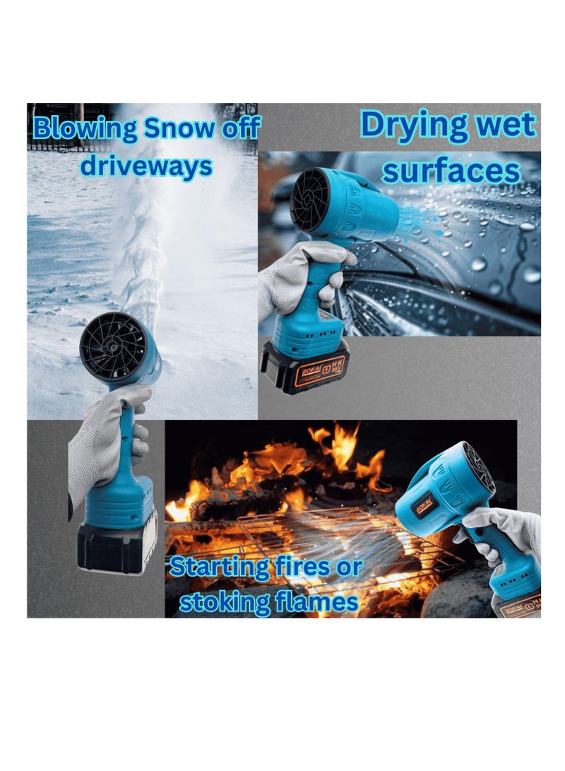 بوناي منفاخ أوراق بوناي جيت دراي 88 فولت لاسلكي مع بطاريتين وشاحن، منفاخ هواء كهربائي ثنائي السرعة للغبار والأوراق وتجفيف السيارات وتنظيف الأماكن الخارجية والمرآب، منفاخ هواء توربو - BN-HK59 - Image 4