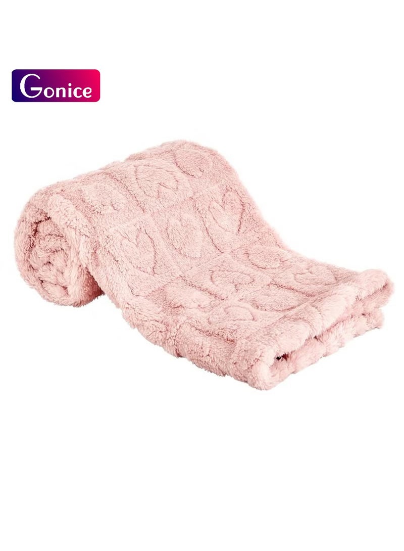 Gonice Baby Blanket Heart Checkered Blanket, Ultra Soft Cozy Baby Blankets for Girls Boys, Fluffy Infant Toddler Newborn Receiving Blankets for Crib Stroller 30”×40” (Light Pink) - Image 1