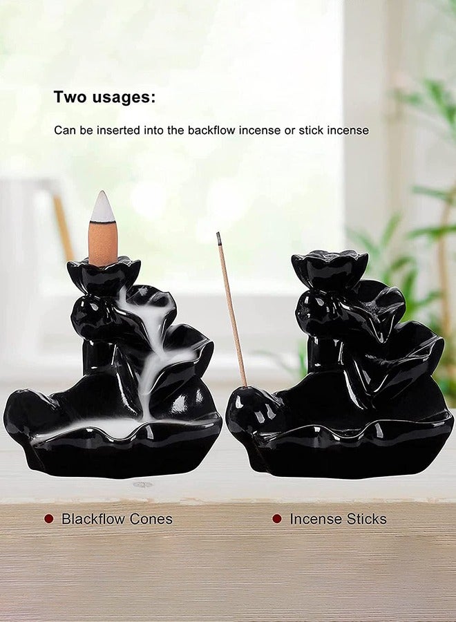 LENND Waterfall Incense Holder Backflow Cone Ceramic Burner Handcrafted Porcelain Censer Incense Stick Stand with 20 Free Cones - Image 5