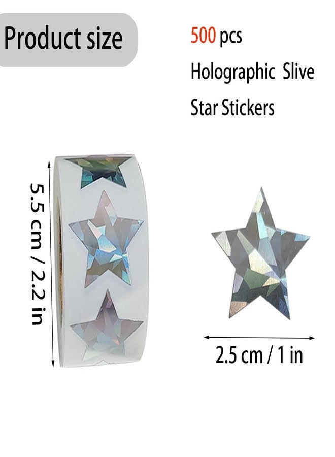 ZYYC 1000 Pcs Metallic Glitter Star Stickers - Holographic, Self-Adhesive, 1 Inch - Image 4