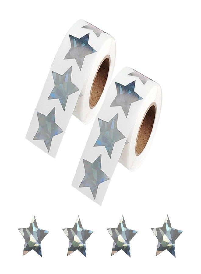 ZYYC 1000 Pcs Metallic Glitter Star Stickers - Holographic, Self-Adhesive, 1 Inch - Image 1