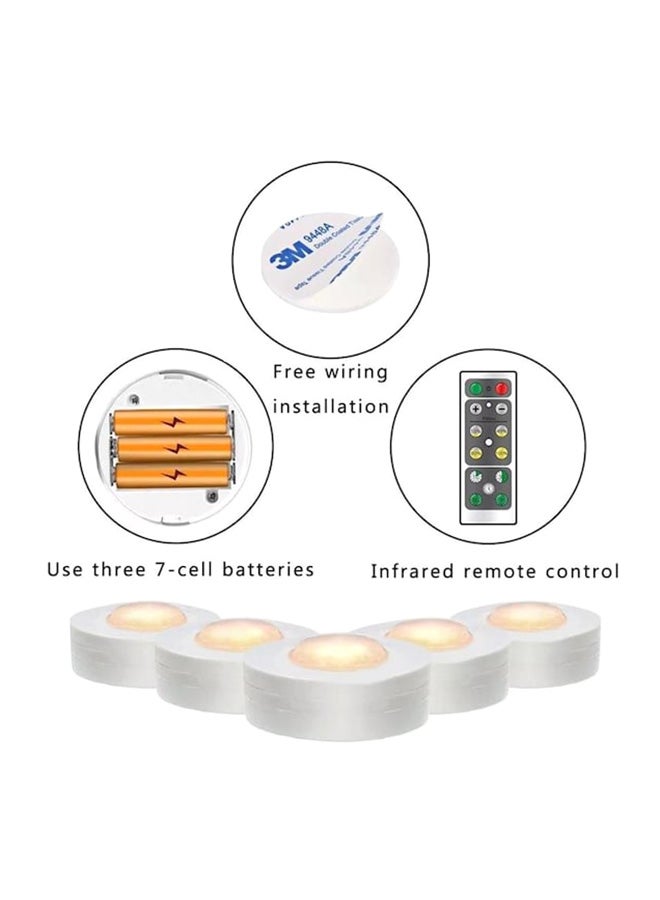 8-Piece Touch Sensor Light With Remote Control Set White 6 x 2cm - Image 2