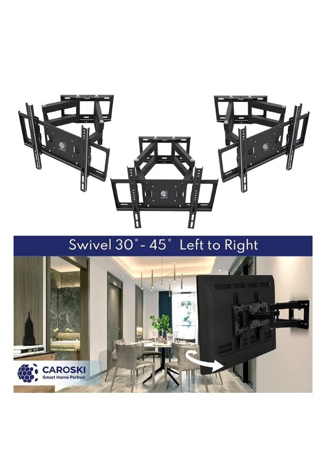 حامل حائط للتلفزيون - حامل تلفزيون لشاشات LED مقاس 26 إلى 85 بوصة، حامل تلفزيون دوار مع زاوية إمالة وأذرع مفصلية مزدوجة، مع توافق VESA - pzsku/Z405E9FB551D1DE39D84FZ/45/_/1740061443/34cdc3c8-0557-43c3-a969-76325e621c60