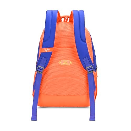Skybags Blossom Blue Orange 36L School Bag for Girls, Backpack for Kids & Women with 3 Compartments, Bottle Holders & Air Mesh Back | Trendy Backpack for School - Image 5