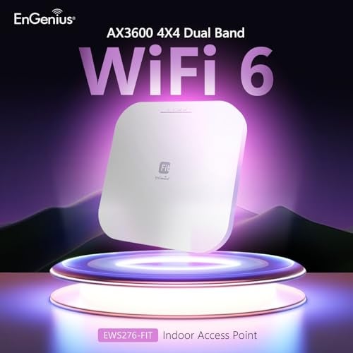 EnGenius Wireless AP 4X4 Wi-Fi 6 Dual Band AX3600 | 2.5Gbe PoE+ | Cloud & App & OnPrem Control Options | WPA3, MU-MIMO, Mesh & Seamless Roaming - EWS276-FIT - Image 2