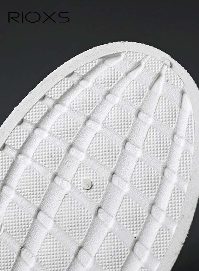 RIOXS Mules for Men, Lightweight Men's Backless Tennis Shoes, Breathable Mesh Closed Round Toe Half Drag Sneakers, Classic Men's Backless Sneakers, Anti-Slip Comfy Mesh Clogs Mules, Casual Walking Slides Office Business Casual Sport Shoes for Daily Wear Running Travel Driving, Beige Blue - Image 4