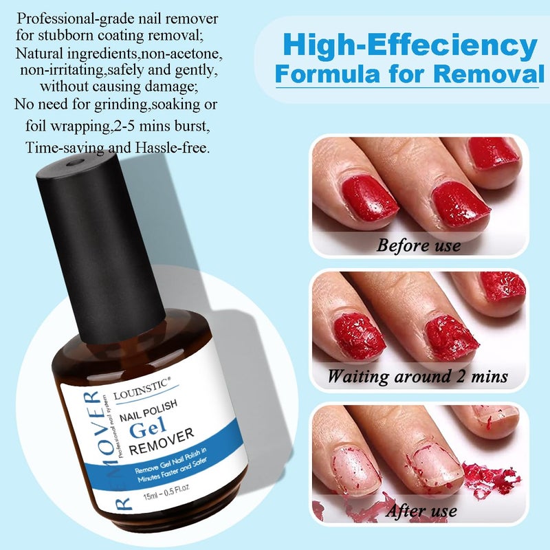 LOUINSTIC Gel Remover for Nails & Cuticle Oil for Nails,Nail Remover Quick Remove Gel Nail Polish within 3-5 mins, Nail Polish Remover removedor de esmalte gel - Image 3