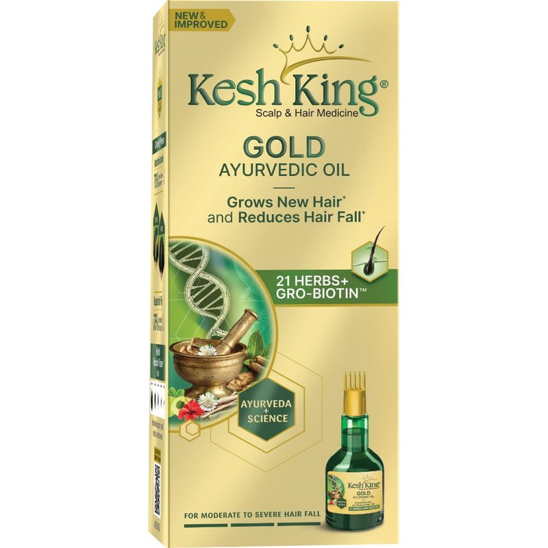 KESH KING Ayurvedic Hair Oil | Herbal Oil with Bhringraj & Amla | Enhance Hair Growth | Reduce Hairfall | Nourishes Scalp | Provides Long & Thick Hair | 3.38 Fl Oz/100ml - Image 1