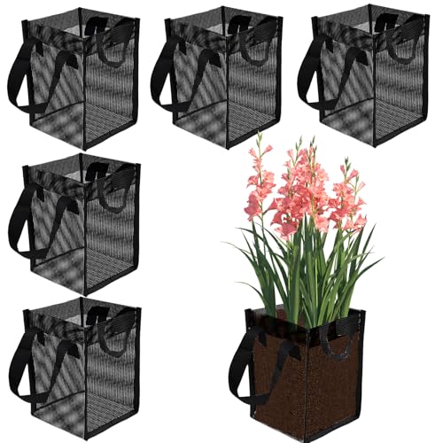 Emsiok 6PCS Mesh Aquatic Pond Plant Baskets 1Gallon Pond Planting Bags Reusable Aquatics Planter Pot Water Lily Growing Container with Handles for Lotus Bog Plant Garden Terrestrial Plants 59x59x79 Inch - Image 1