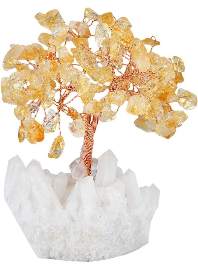 mookaitedecor Citrine Crystal Tree Quartz Cluster Rock Crystal Base Bonsai Money Tree for Wealth and Luck - Image 4