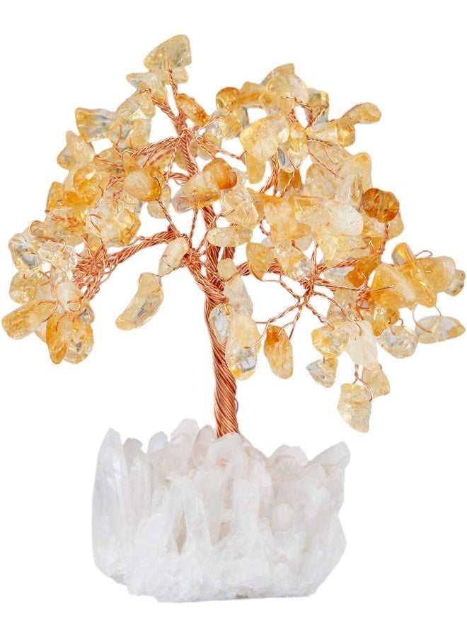 mookaitedecor Citrine Crystal Tree Quartz Cluster Rock Crystal Base Bonsai Money Tree for Wealth and Luck - Image 2