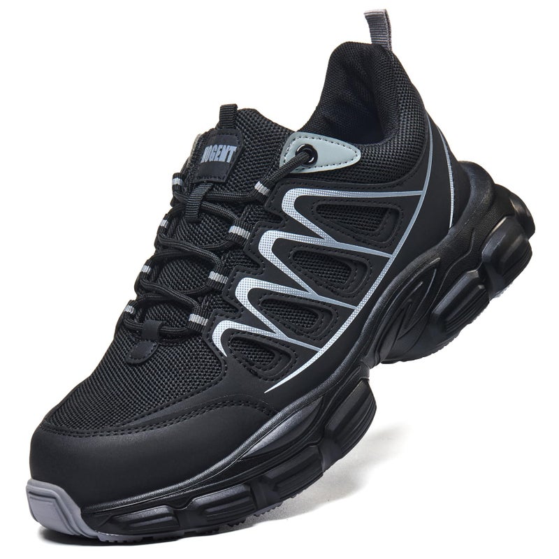 Hogent Steel Toe Shoes for Women Men Wide Non Slip Composite Work Sneakers Indestructible Comfortable Safety Tennis Shoes Lightweight Breathable Construction Sneakers Puncture Proof Ergonomic Design - Image 1