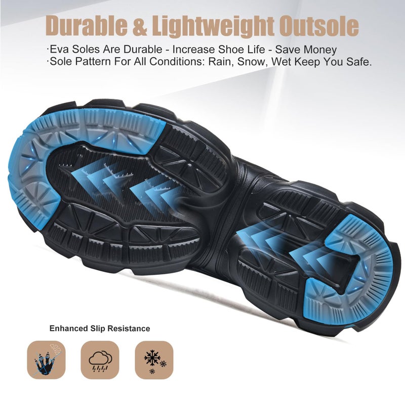 Hogent Steel Toe Shoes for Women Men Wide Non Slip Composite Work Sneakers Indestructible Comfortable Safety Tennis Shoes Lightweight Breathable Construction Sneakers Puncture Proof Ergonomic Design - Image 2