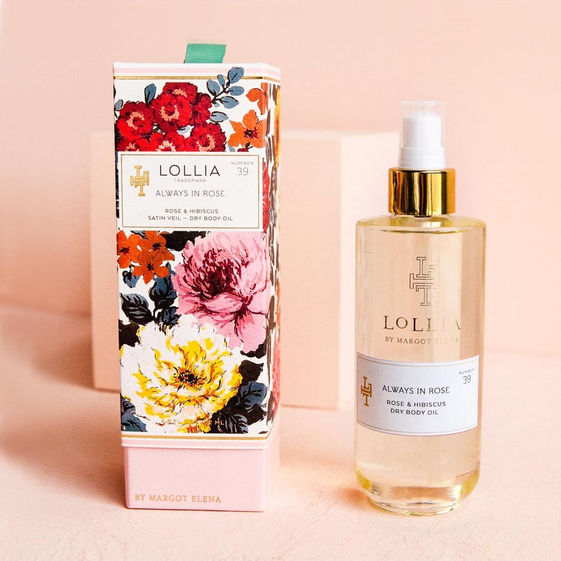 LOLLIA Always in Rose Dry Body Oil, 6.8 Fl. Oz. â€“ Rose & Hibiscus â€“ Womenâ€™s, Scented, Moisturizing, Dry Body Oil for Women, For All Skin Types - Image 2