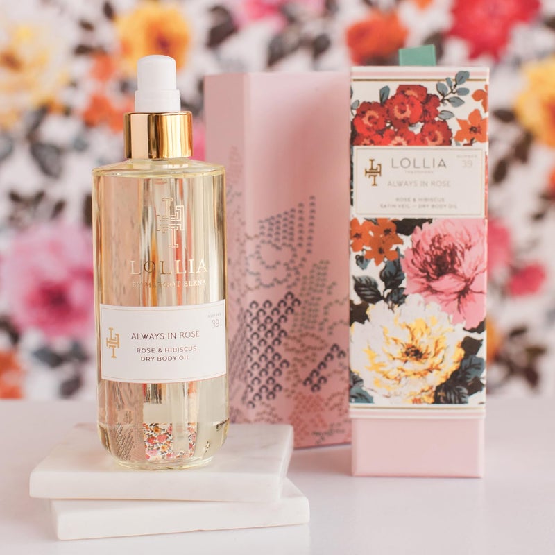 LOLLIA Always in Rose Dry Body Oil, 6.8 Fl. Oz. â€“ Rose & Hibiscus â€“ Womenâ€™s, Scented, Moisturizing, Dry Body Oil for Women, For All Skin Types - Image 3