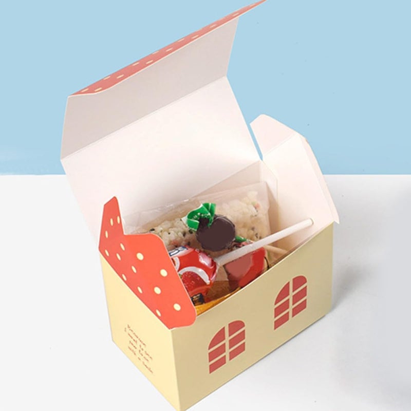 SHOWERORO Colorful House Candy and Cookie Boxes, 20pcs Wrapping Boxes for Party Treats, Small House-shaped Chocolate and Candy Holders, Festive Packaging for Holidays and Celebrations - Image 4