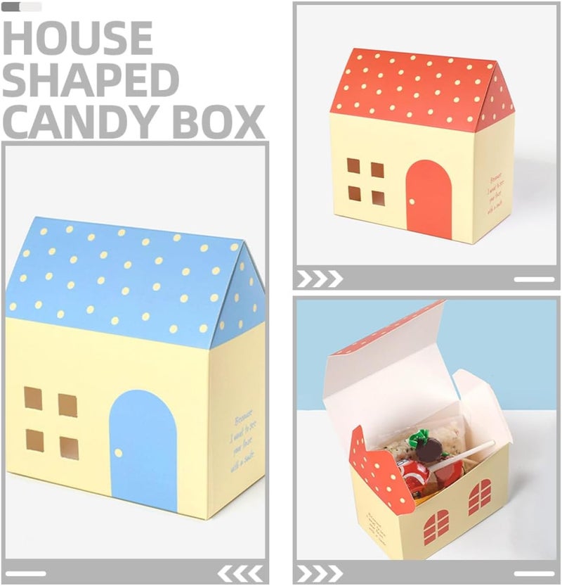 SHOWERORO Colorful House Candy and Cookie Boxes, 20pcs Wrapping Boxes for Party Treats, Small House-shaped Chocolate and Candy Holders, Festive Packaging for Holidays and Celebrations - Image 5
