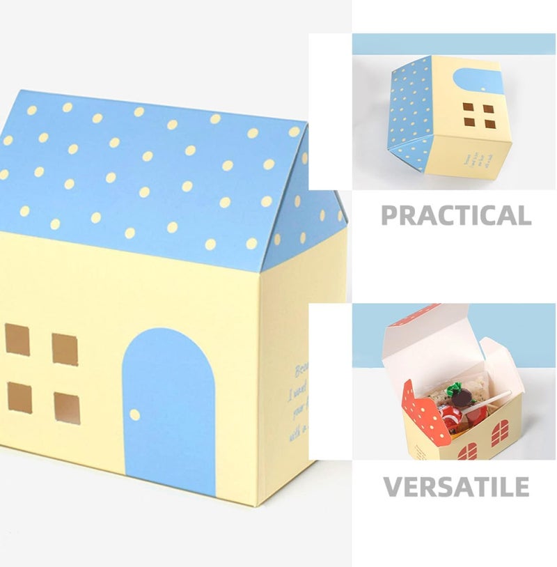 SHOWERORO Colorful House Candy and Cookie Boxes, 20pcs Wrapping Boxes for Party Treats, Small House-shaped Chocolate and Candy Holders, Festive Packaging for Holidays and Celebrations - Image 3