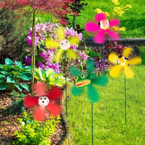 Chocozone Garden Decor 3D Pinwheels Animal Insects Wind Spinners Outdoor Pinwheels for Garden Rotating Whirlygigs Landscape Decorations (Peacock) - Image 2