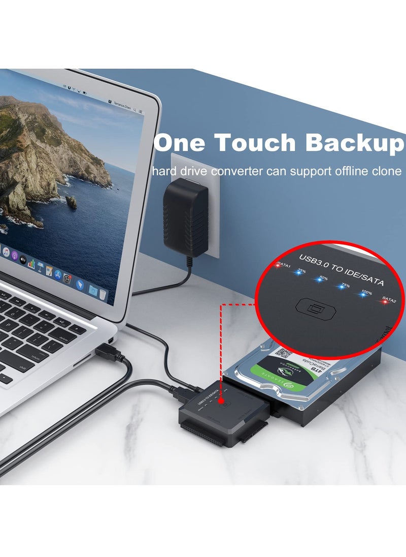 Generic - USB 3.0 Hard Drive Adapter for SATA and IDE with Offline Clone, External Data Recovery Kit for 2.5 and 3.5 Inch HDD and SSD, Supports Up to 10TB - Image 1