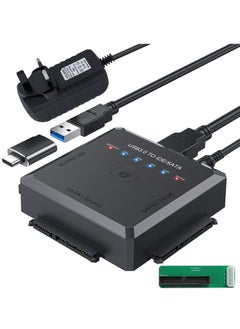 USB 3.0 Hard Drive Adapter for SATA and IDE with Offline Clone, External Data Recovery Kit for 2.5 and 3.5 Inch HDD and SSD, Supports Up to 10TB