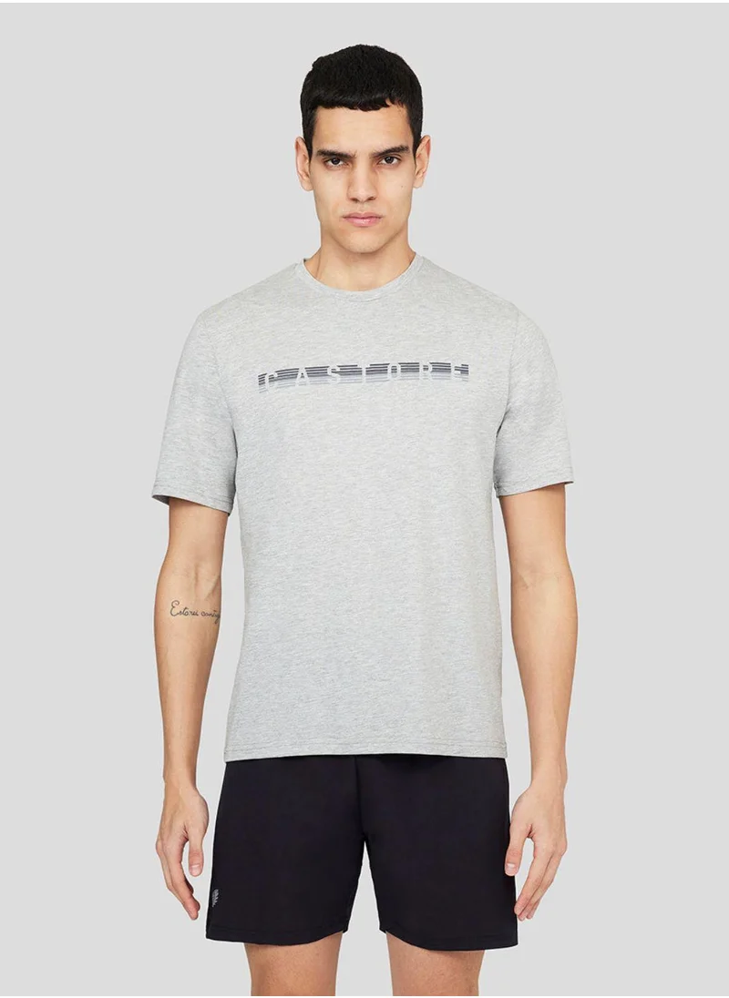 كاستور Grey Marl Graphic Short Sleeve Tee