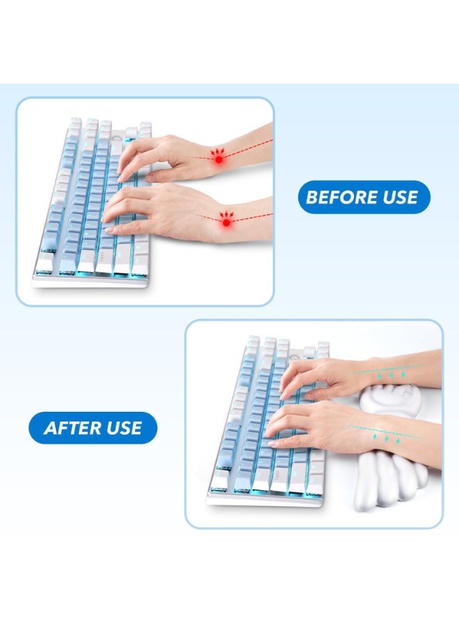 Angel Wing 3-in-1 Memory Foam Wrist Rest Set – Ergonomic Keyboard Wrist Pad, Mouse Wrist Cushion & Mouse Pad Support, Non-Slip Pain Relief for Computer Laptop, Cute Desk Accessory - Image 2