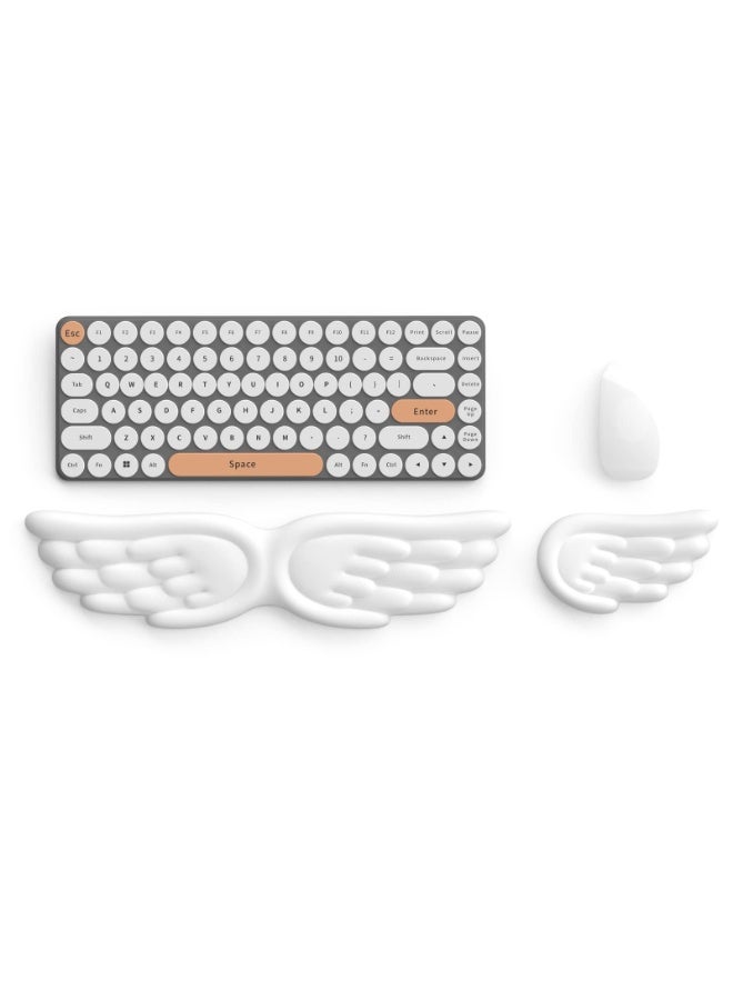 Angel Wing 3-in-1 Memory Foam Wrist Rest Set – Ergonomic Keyboard Wrist Pad, Mouse Wrist Cushion & Mouse Pad Support, Non-Slip Pain Relief for Computer Laptop, Cute Desk Accessory - Image 1