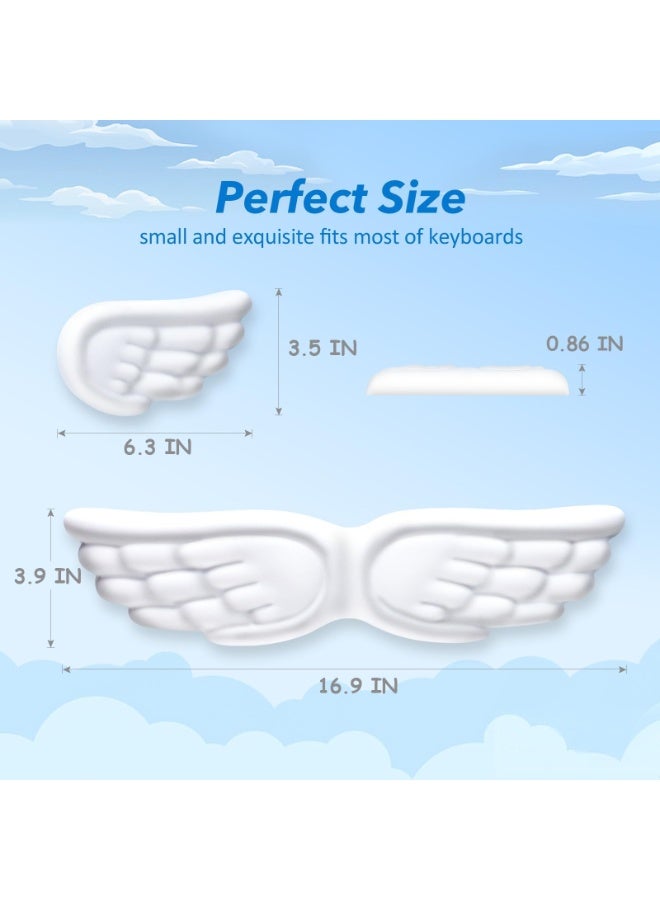 Angel Wing 3-in-1 Memory Foam Wrist Rest Set – Ergonomic Keyboard Wrist Pad, Mouse Wrist Cushion & Mouse Pad Support, Non-Slip Pain Relief for Computer Laptop, Cute Desk Accessory - Image 3