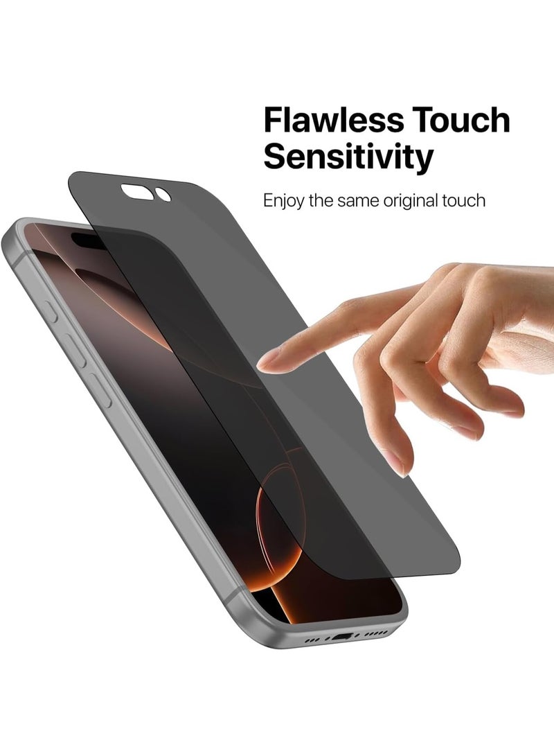 Muzz 4 Way 360° Privacy Glass Screen Protector for iPhone 16 Pro, Horizontal and Vertical Anti Spy Tempered Glass Screen Film for Apple iPhone 16 Pro (iPhone 16 Pro) - Image 4