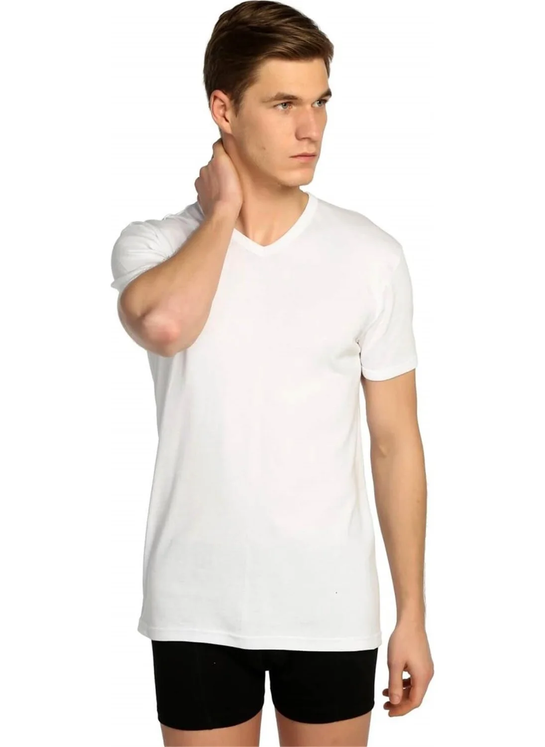 Tutku 6 Pieces 107 Men's V-Neck Undershirt Undershirt White