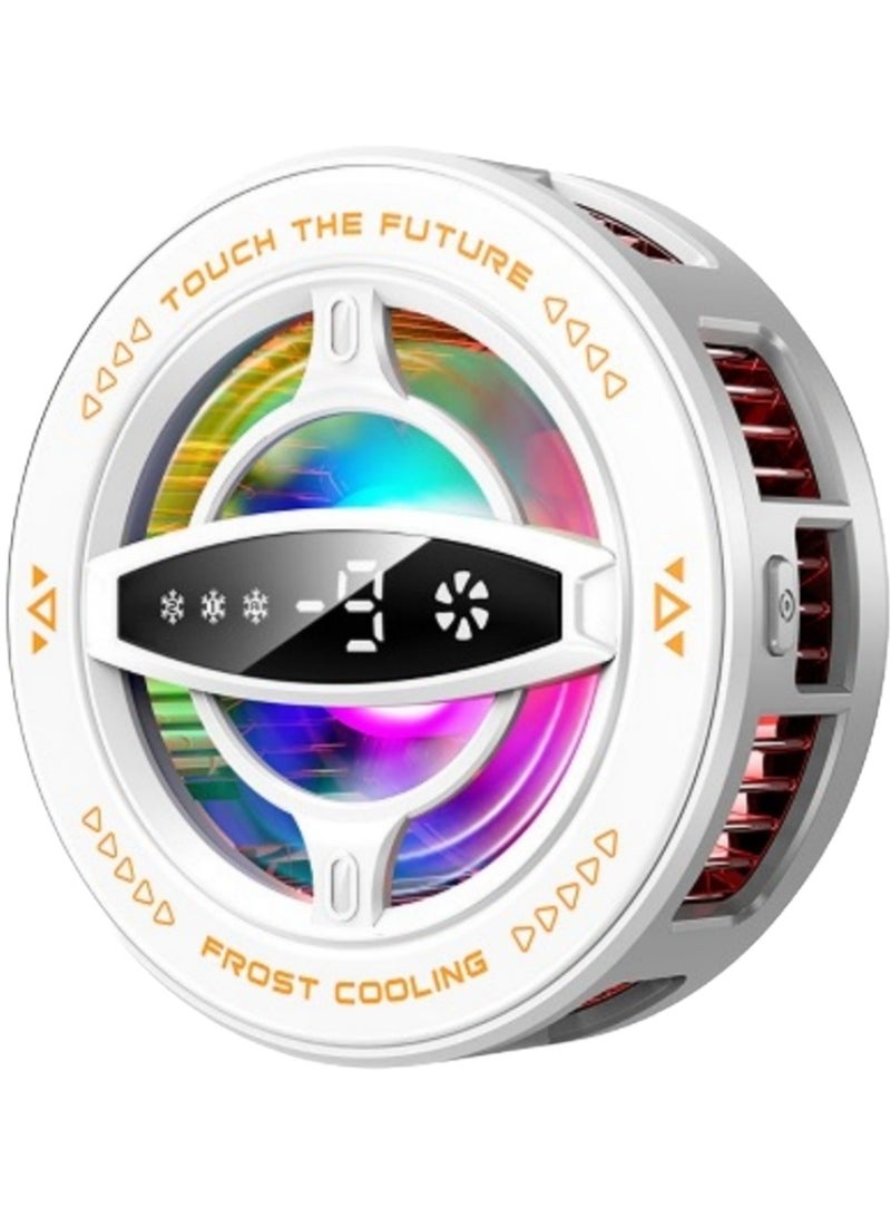 Magnetic Phone Cooler with Digital Temperature Display RGB Semiconductor Cooling Fan for Mobile Gaming,E-sports,Live Streaming,Low Noise,Smart Temp Control Back Clip for iPhone,Samsung,iPad - Image 1