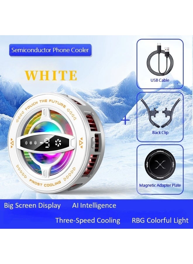 Magnetic Phone Cooler with Digital Temperature Display RGB Semiconductor Cooling Fan for Mobile Gaming,E-sports,Live Streaming,Low Noise,Smart Temp Control Back Clip for iPhone,Samsung,iPad - Image 2