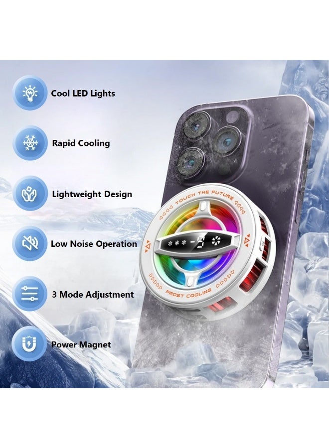 Magnetic Phone Cooler with Digital Temperature Display RGB Semiconductor Cooling Fan for Mobile Gaming,E-sports,Live Streaming,Low Noise,Smart Temp Control Back Clip for iPhone,Samsung,iPad - Image 4