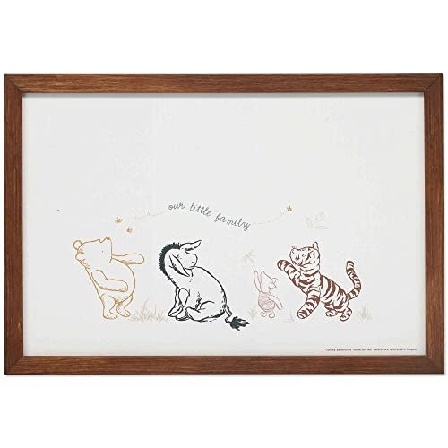 Open Road Brands Disney Winnie the Pooh Our Little Family Framed Wood Wall Decor Adorable Winnie the Pooh Wall Art for Home Decor - Image 1