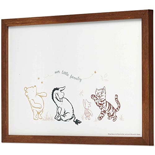 Open Road Brands Disney Winnie the Pooh Our Little Family Framed Wood Wall Decor Adorable Winnie the Pooh Wall Art for Home Decor - Image 3