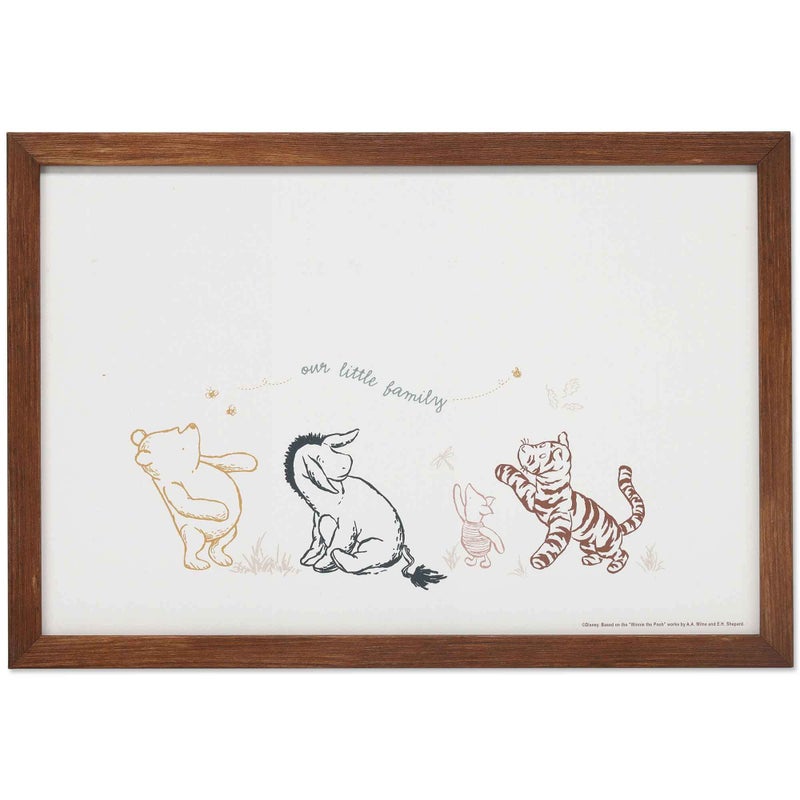 Open Road Brands Disney Winnie the Pooh Our Little Family Framed Wood Wall Decor Adorable Winnie the Pooh Wall Art for Home Decor - Image 2