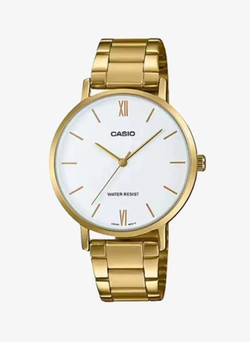 Casio Women's Analog Display Watch With Gold Stainless Steel Strap - LTP-VT01G-7BUDF